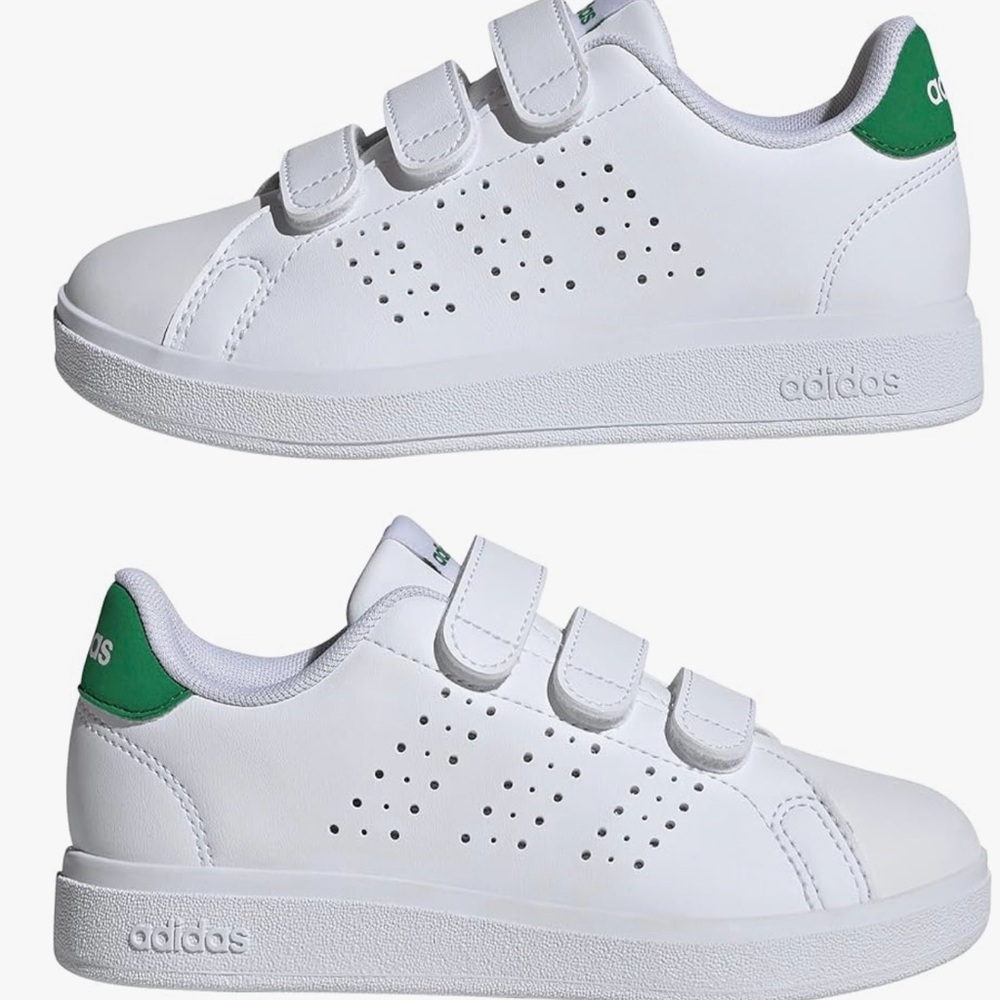 Adidas Stan Smith Kids White Sneakers with Velcro Straps bay sz 5